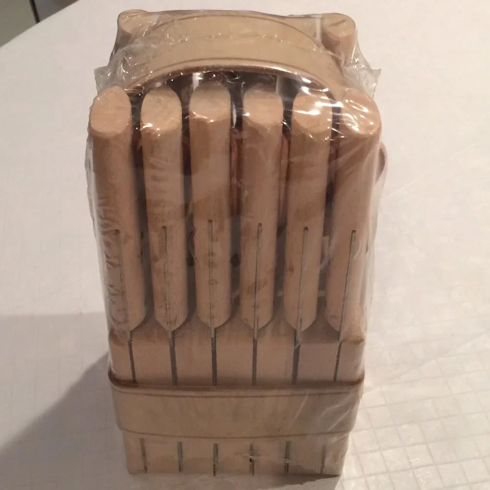 Thiers DUROL France Set of 12 Piece Steak Forks and Knives leather in Wood Block